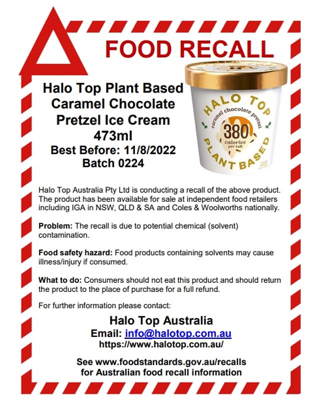 Urgent recall of popular ice cream sold at Coles and Woolworths | Daily