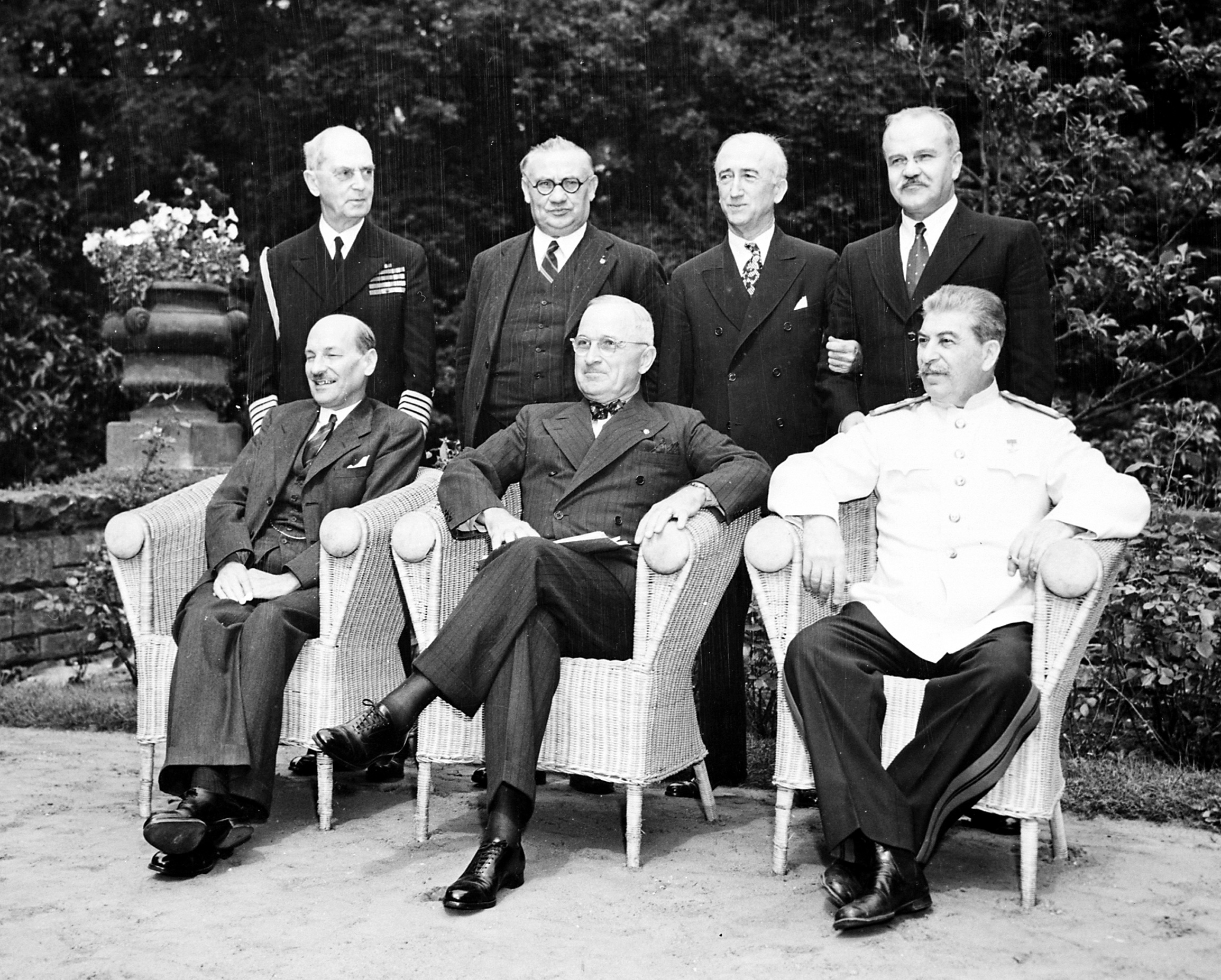 potsdam conference Stalin, churchill, and truman at potsdam pictures