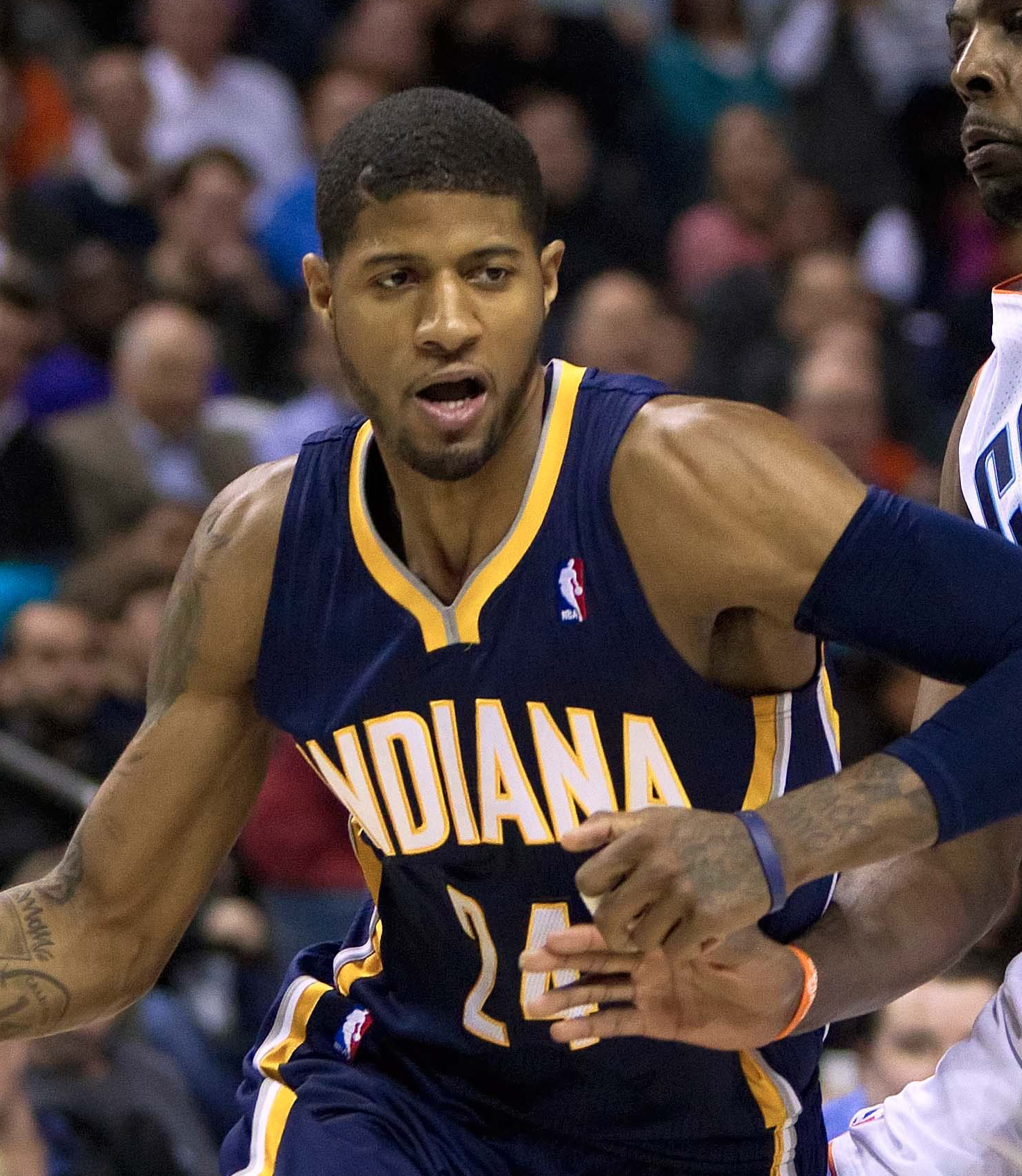 paul george injury Paul george injury: clippers superstar spotted with right arm inside