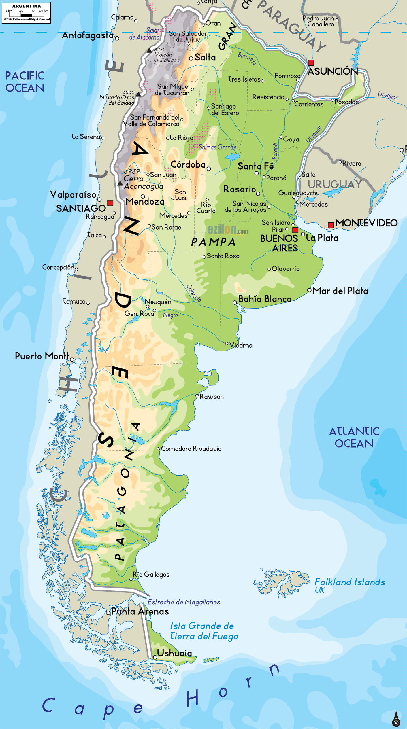 argentina map Argentina map color country